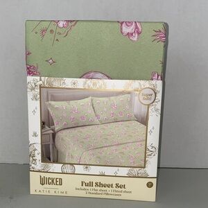Wicked x Katie Kime Full Sheet Set Glinda Pink Green Toile NIP Target